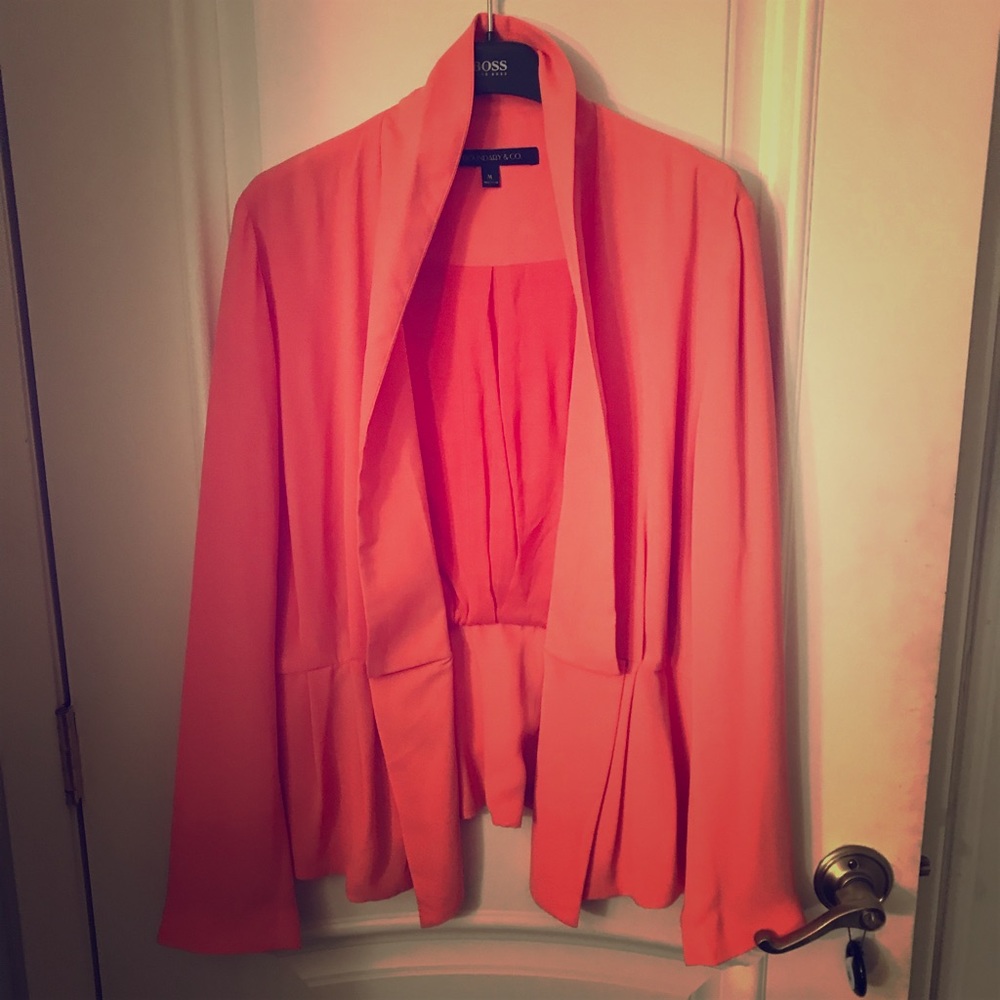 Coral peplum blazer